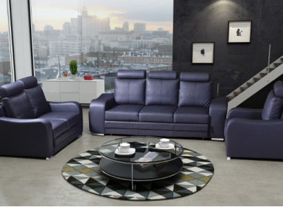 Design Sofa 3-Seater Relax Sofas Upholstery Modern Three-Seater Couch 100% Full Leather